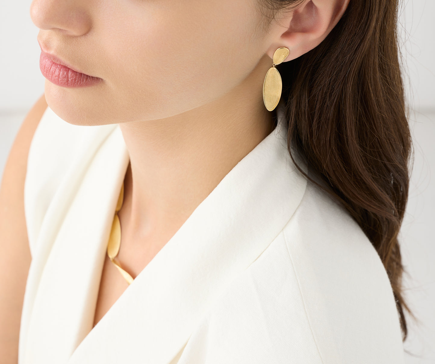 Marco Bicego's 18K Yellow Gold Lunaria Twist Drop Earrings