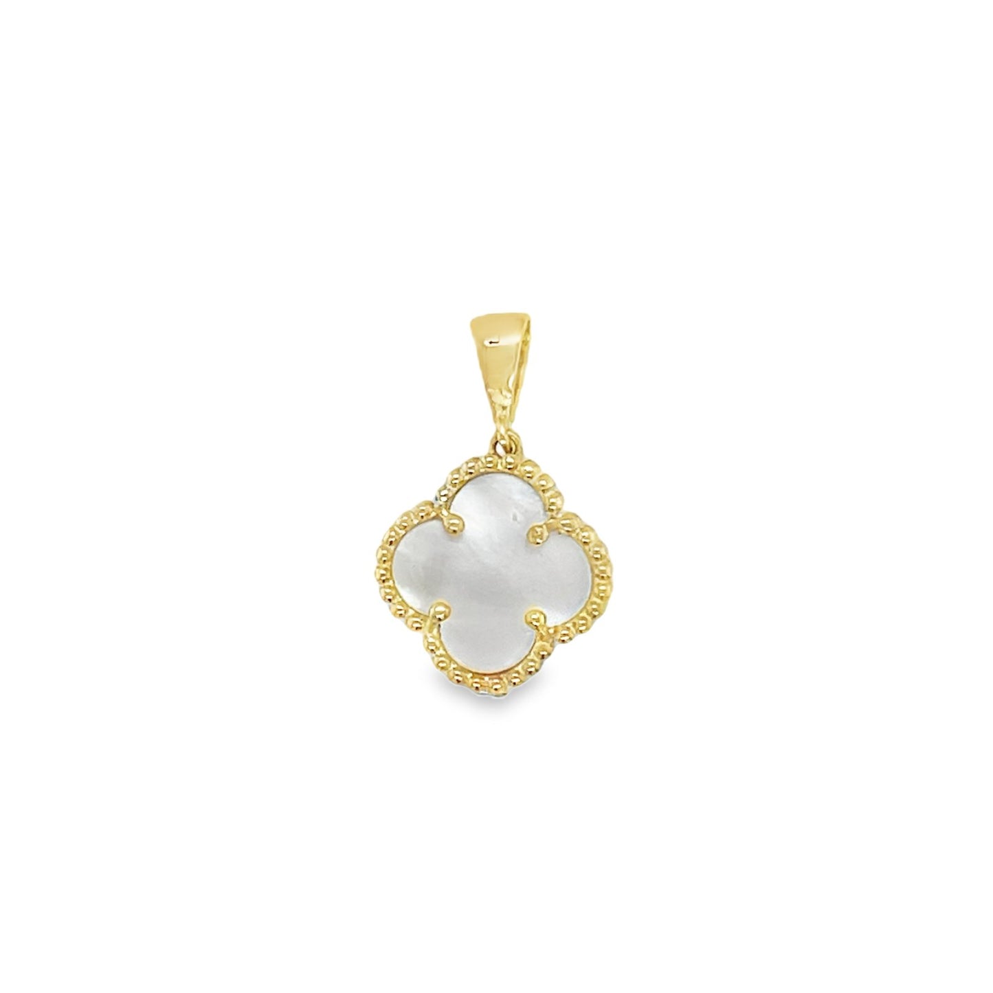 Jai's 14K Yellow Gold Mother-of-Pearl Clover Pendant
