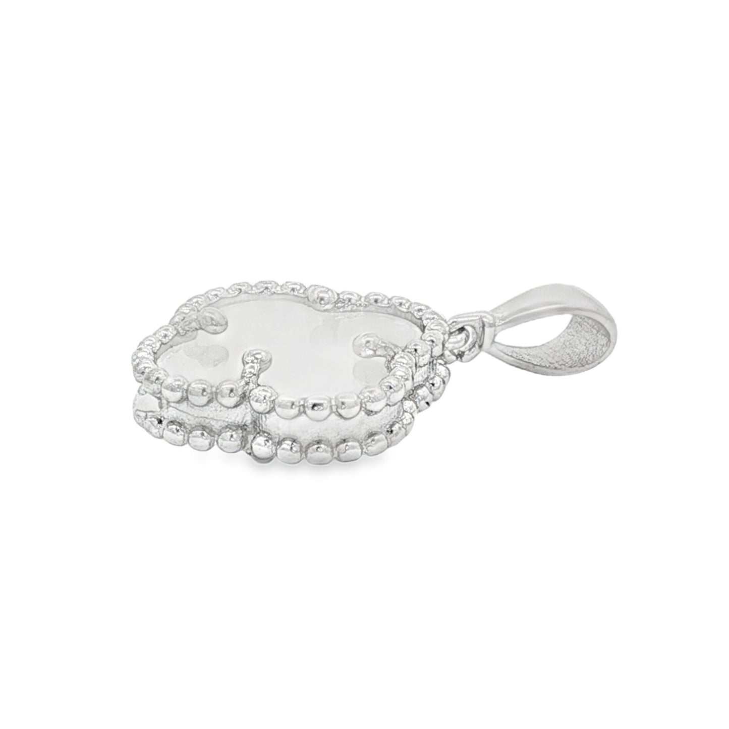 Jai's 14K White Gold Mother-of-Pearl Clover Pendant