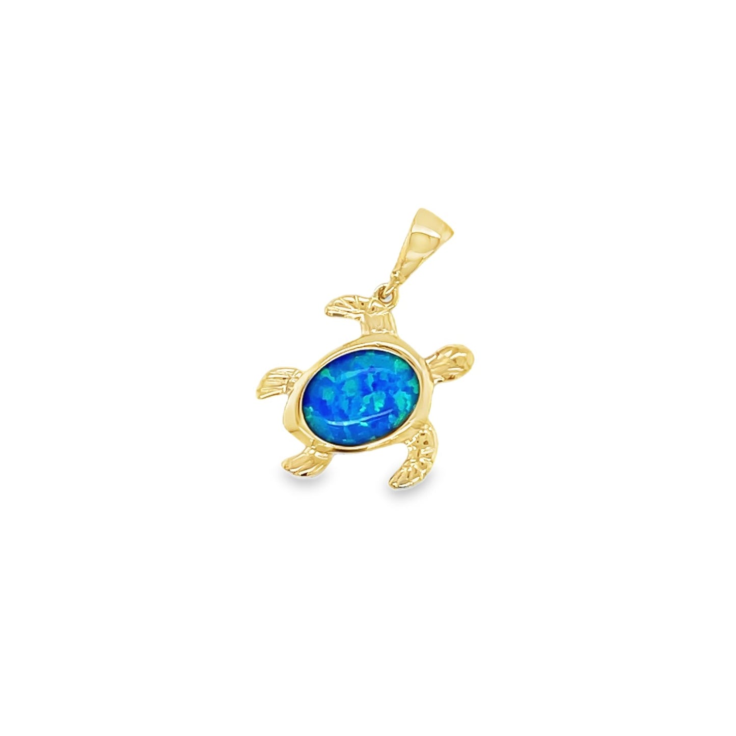 Jai's 14K Yellow Gold Blue Mother-of-Pearl Turtle Pendant