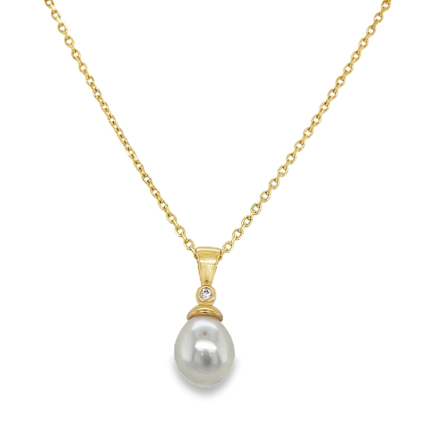 Jai's 14K Yellow Gold Sparkling Pearl Pendant