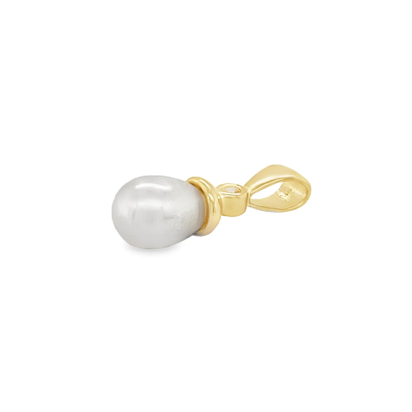 Jai's 14K Yellow Gold Sparkling Pearl Pendant