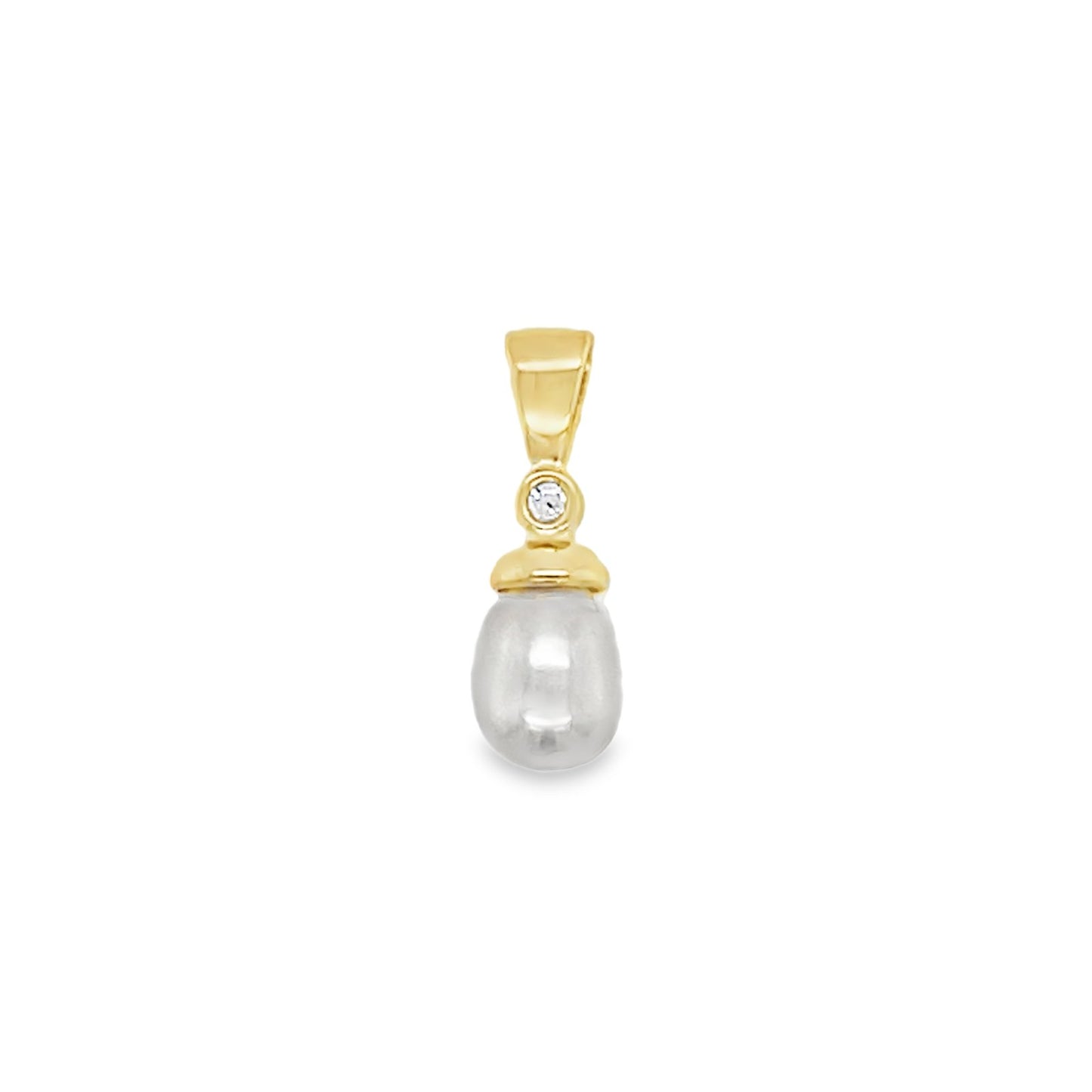 Jai's 14K Yellow Gold Sparkling Pearl Pendant