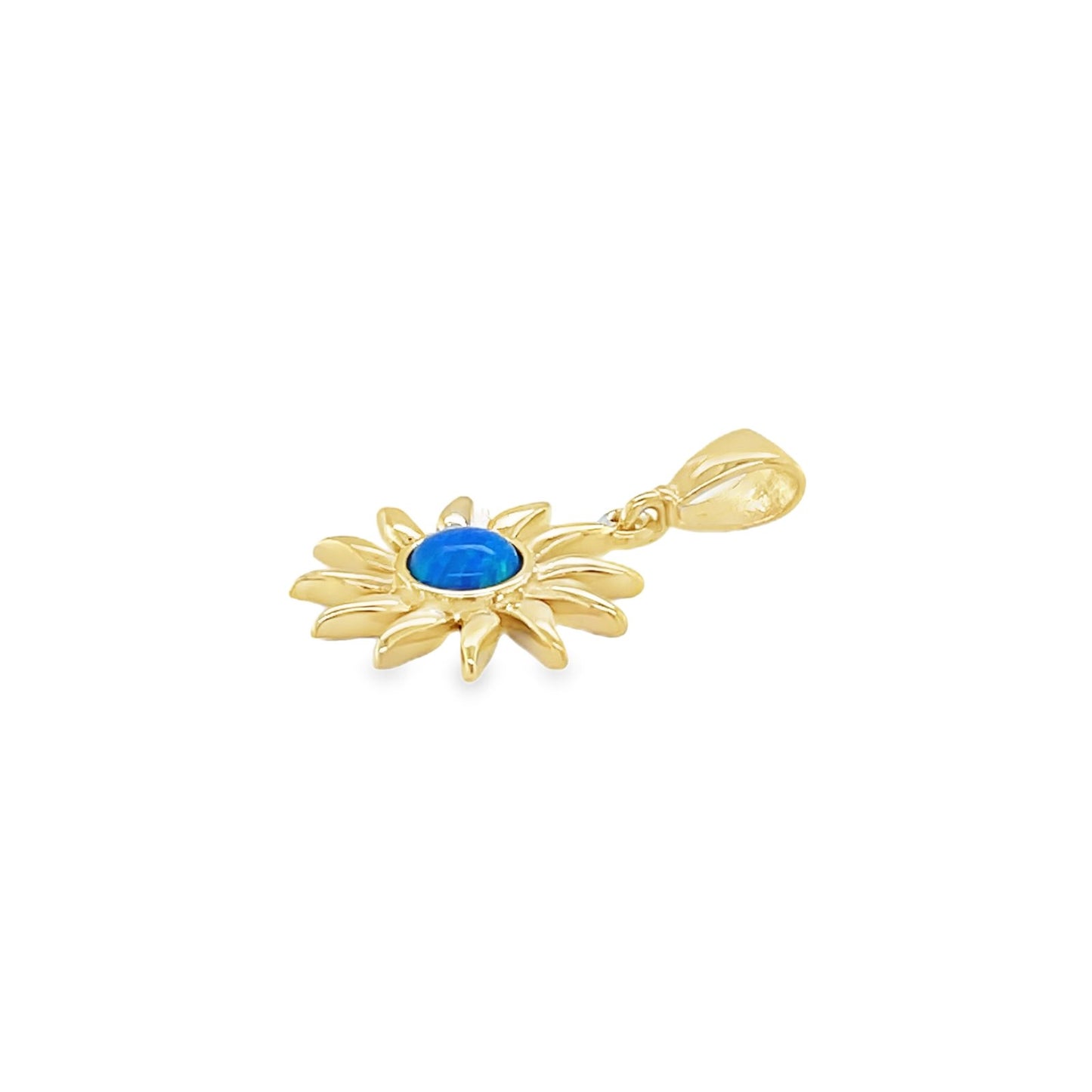 Jai's 14K Yellow Gold Blue Mother-of-Pearl Sun Pendant