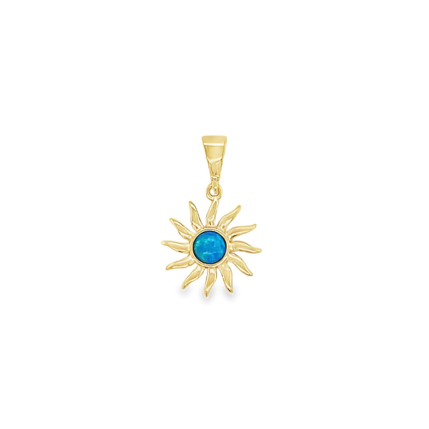 Jai's 14K Yellow Gold Blue Mother-of-Pearl Sun Pendant