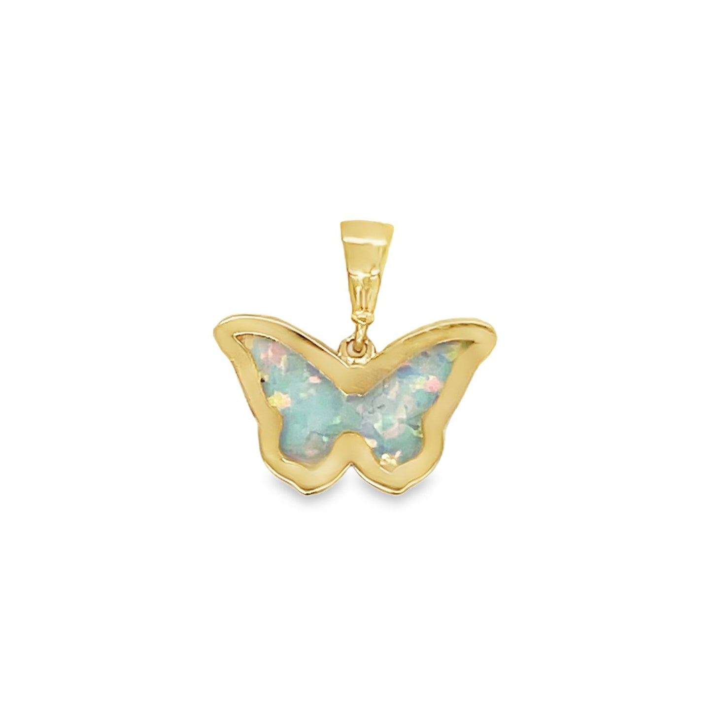 Jai's 14K Yellow Gold Opal Butterfly Pendant