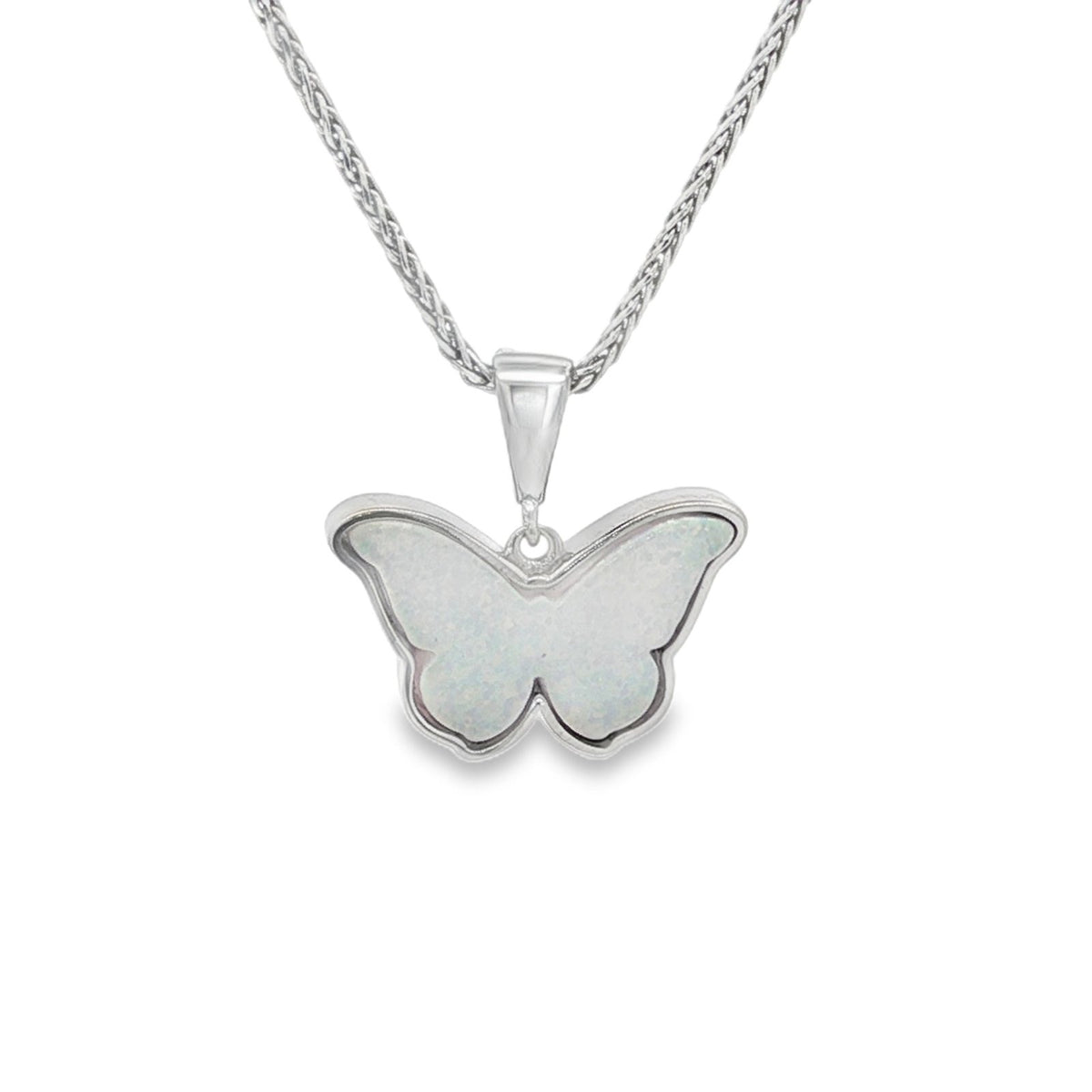 Jai's 14K White Gold Opal Butterfly Pendant