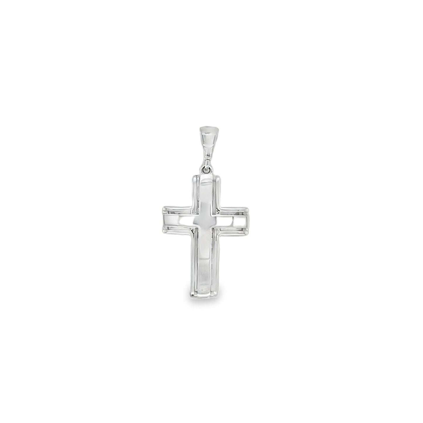 Jai's 14K White Gold Engraved Cross Pendant