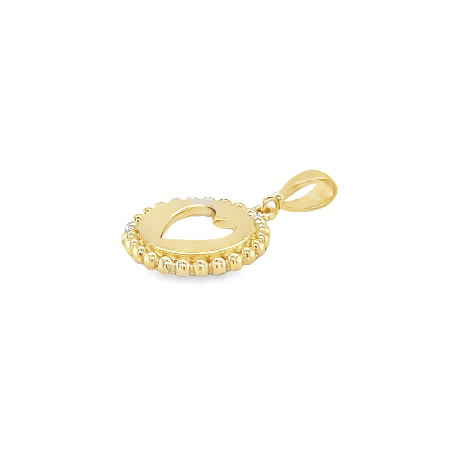 Jai's 14K Yellow Gold Cookie Cutter Heart Pendant