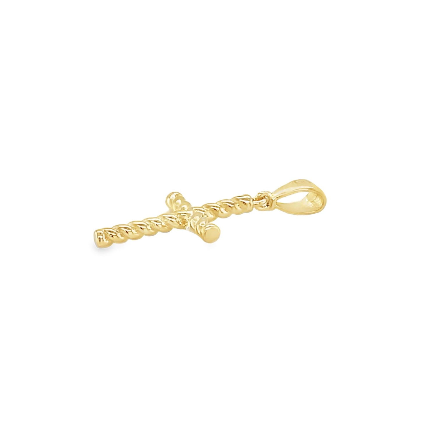Jai's 14K Yellow Gold Twisted Cross Pendant