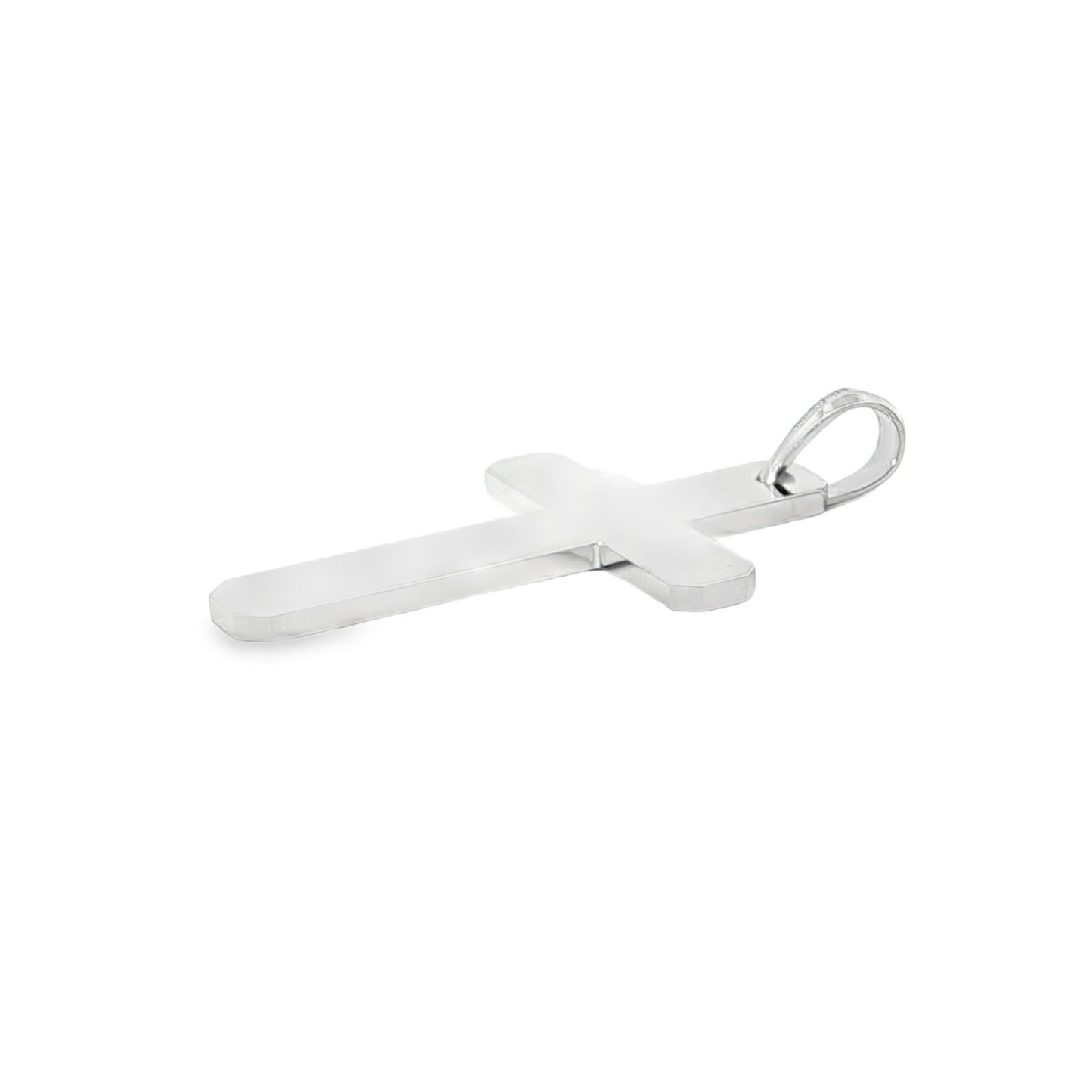 Jai's 14K White Gold Rounded Cross Pendant