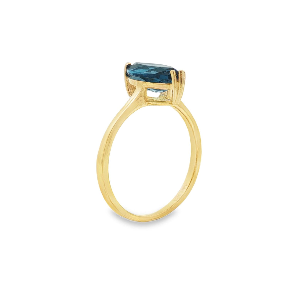 Jai's 14K Yellow Gold Marquise-cut London Blue Topaz Ring