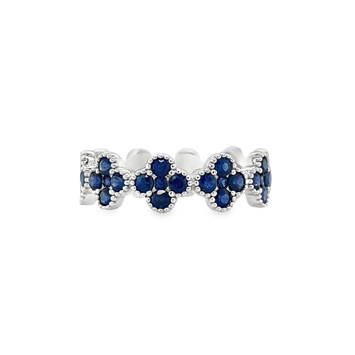 Jai's 18K White Gold Floral Sapphire Ring