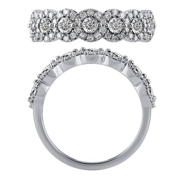 Morris & David's 14K White Gold Diamond Floral Ring
