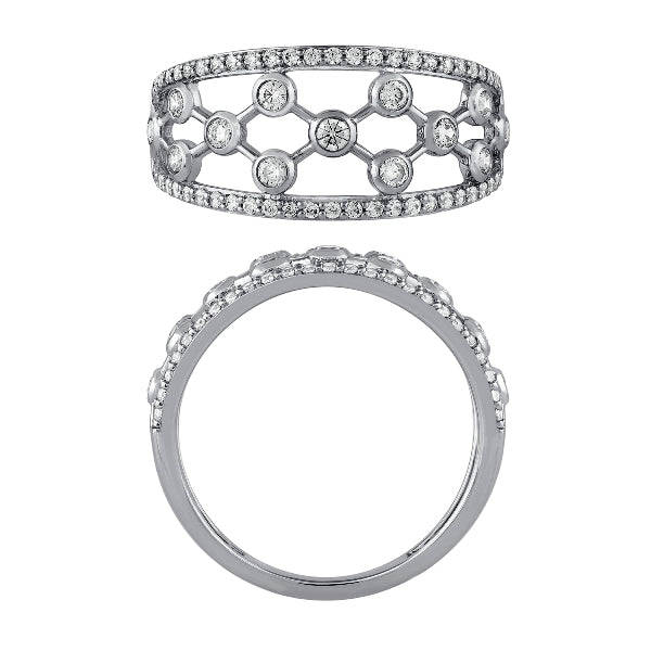 Morris & David's 14K White Gold Webbed Diamond Ring