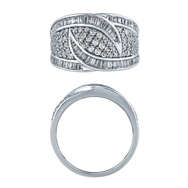 Morris & David's 14K White Gold Baguette-cut Diamond Ring