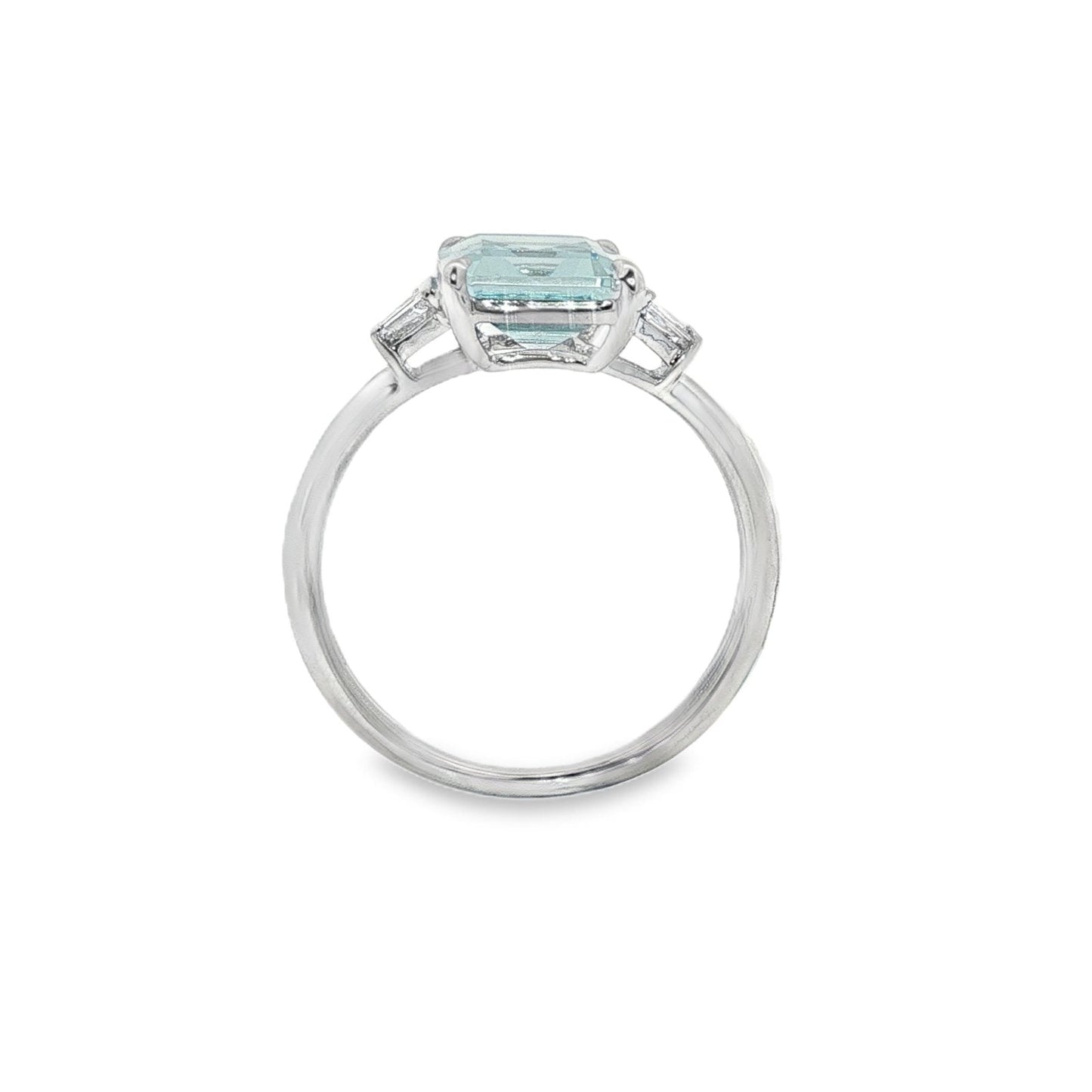 Jai's 14K White Gold Emerald-cut Aquamarine & Diamond Ring