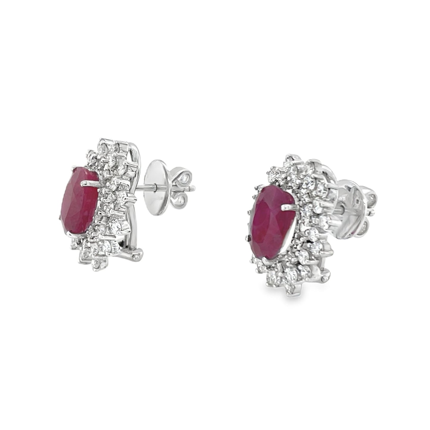 Jai's 18K White Gold Floral Ruby & Diamond Studs