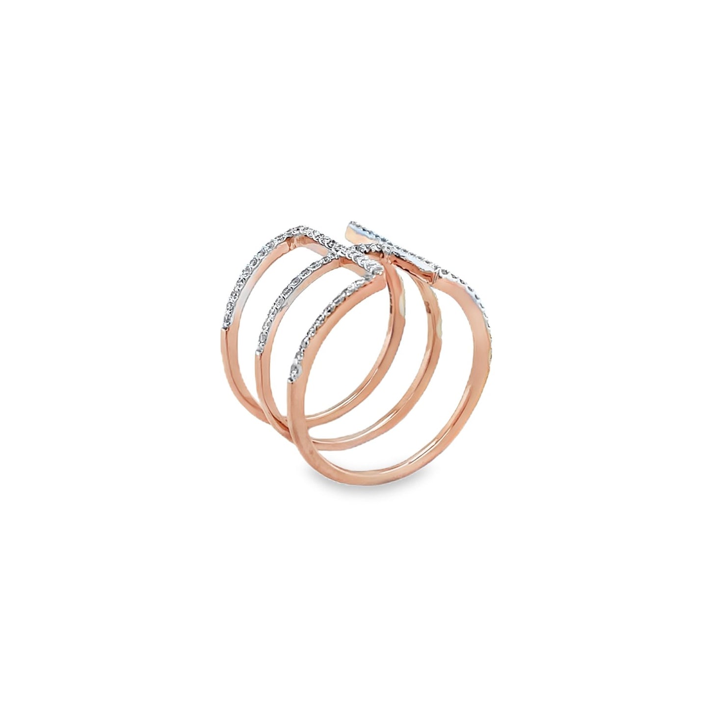 Jai's 18K Rose Gold Wide Open-band Diamond Ring