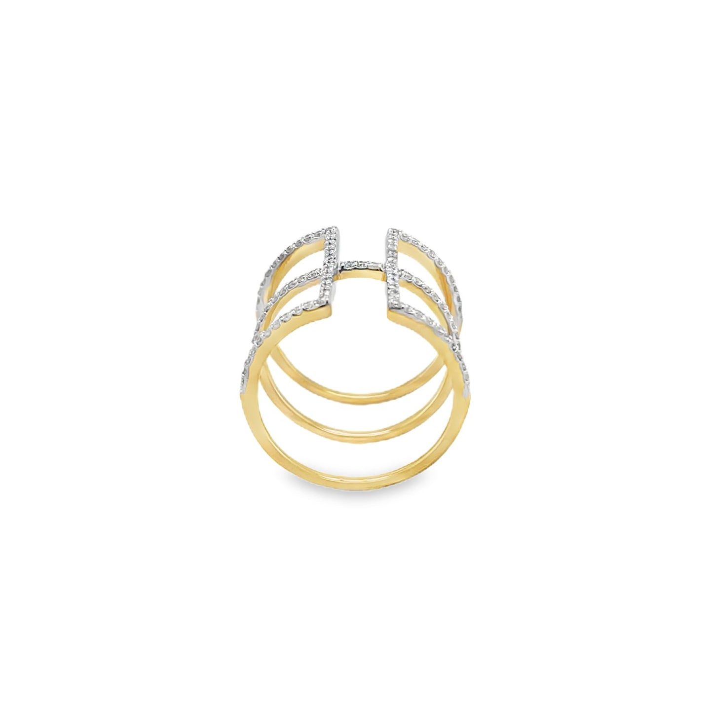 Jai's 18K Yellow Gold Wide Open-band Diamond Ring