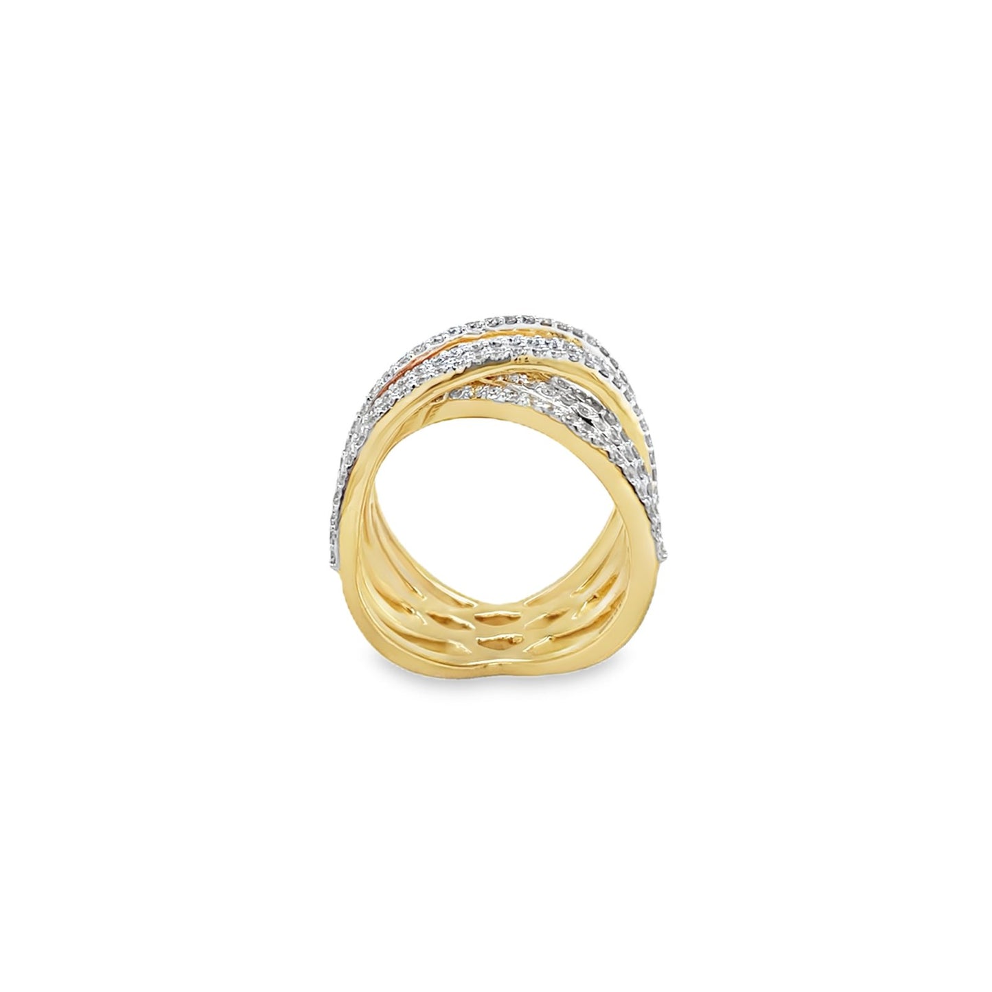 Jai's 18K Yellow Gold Criss-cross Baguette-cut Diamond Ring