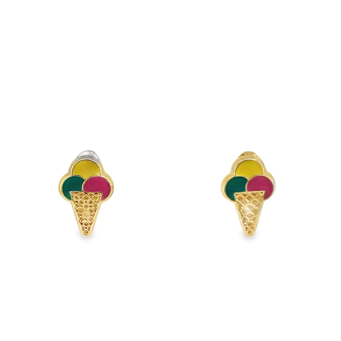 Jai's 14K Yellow Gold Baby Ice Cream Cone Studs