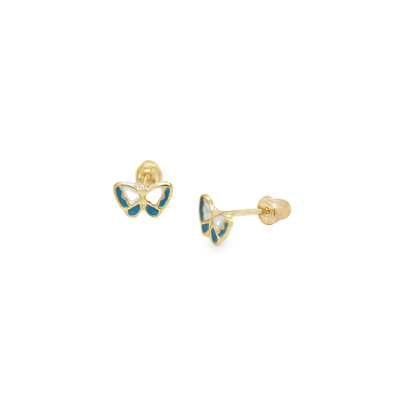 Jai's 14K Yellow Gold Vibrant Baby Butterfly Studs