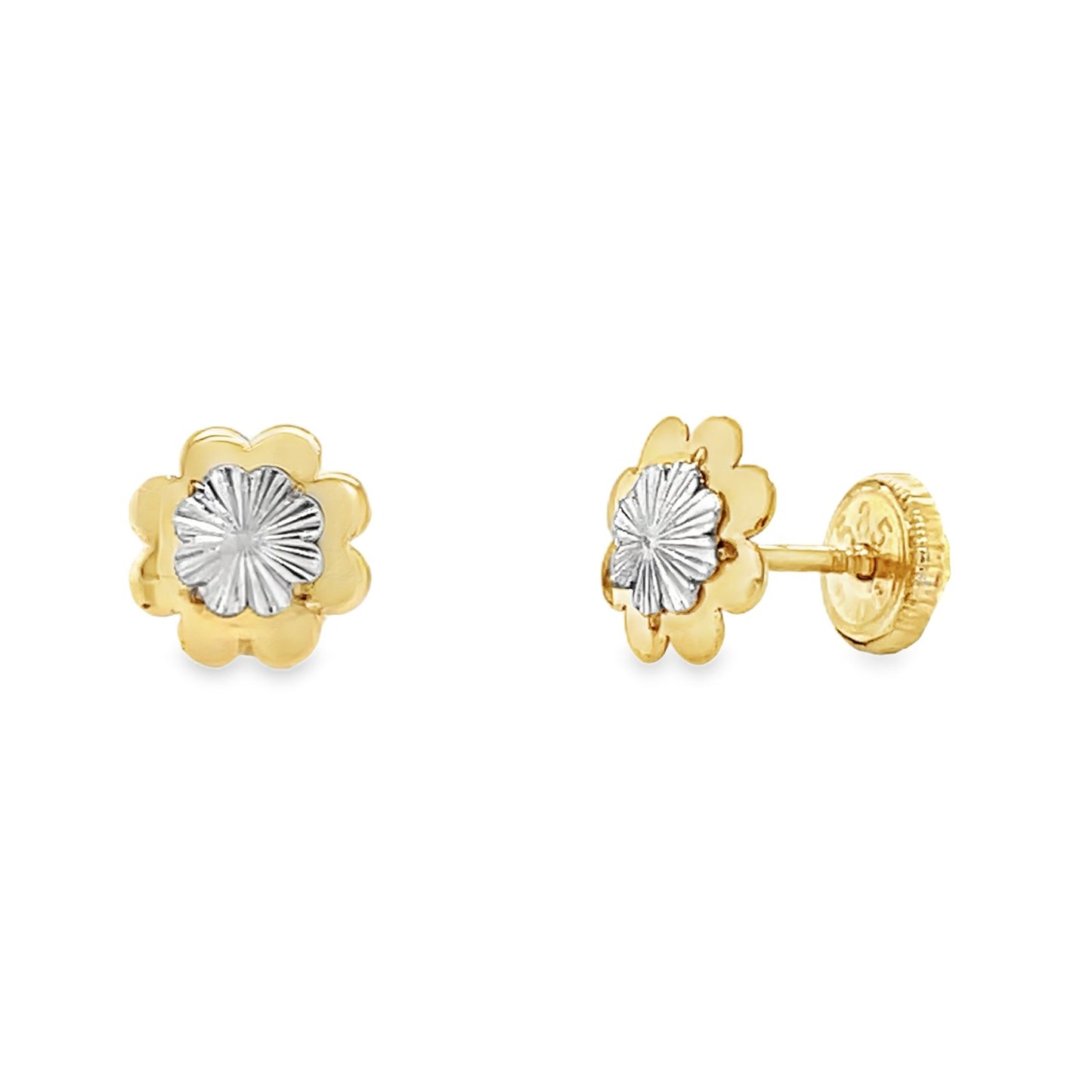 Jai's 14K Two-tone Baby Flower Studs