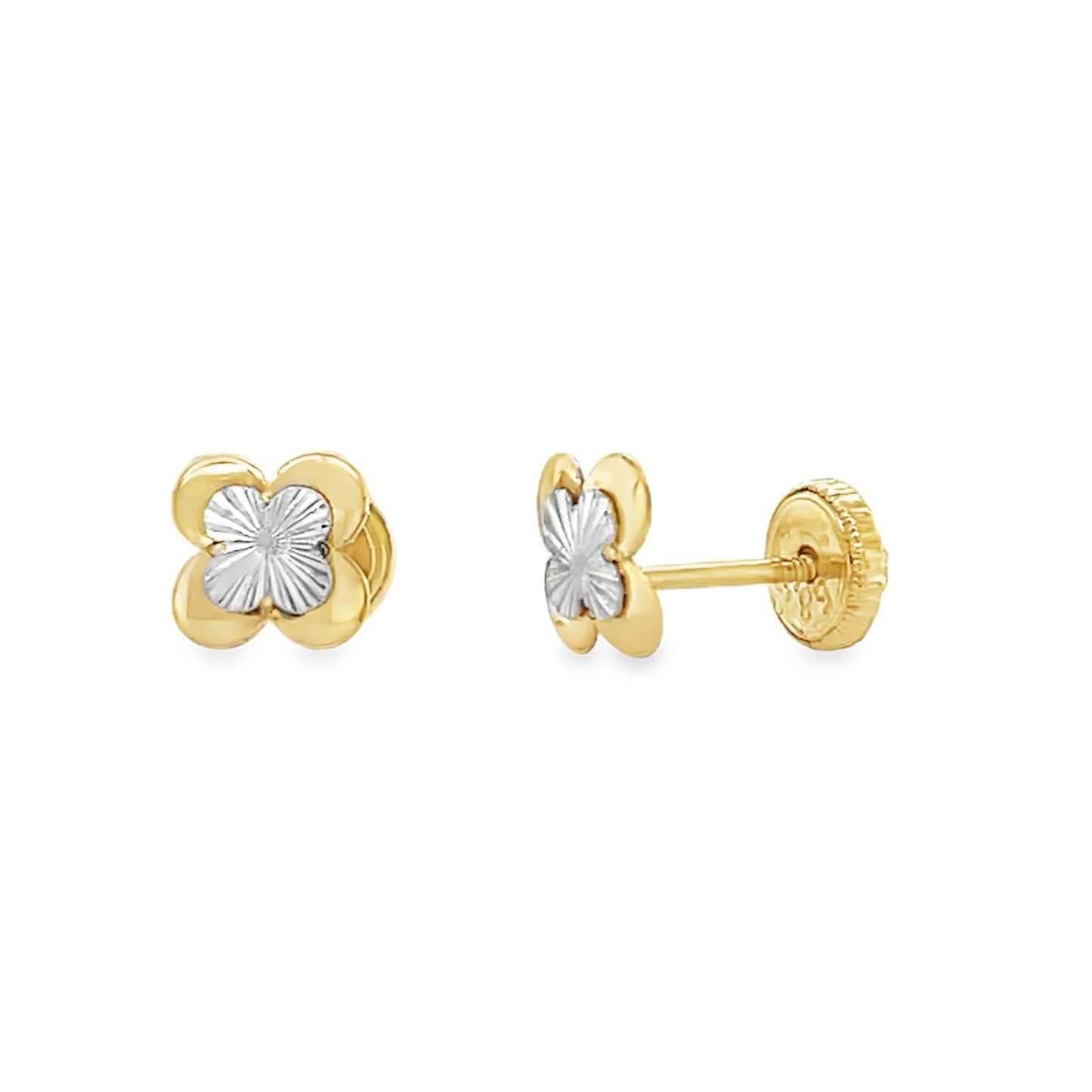 Jai's 14K Two-tone Baby Clover Studs