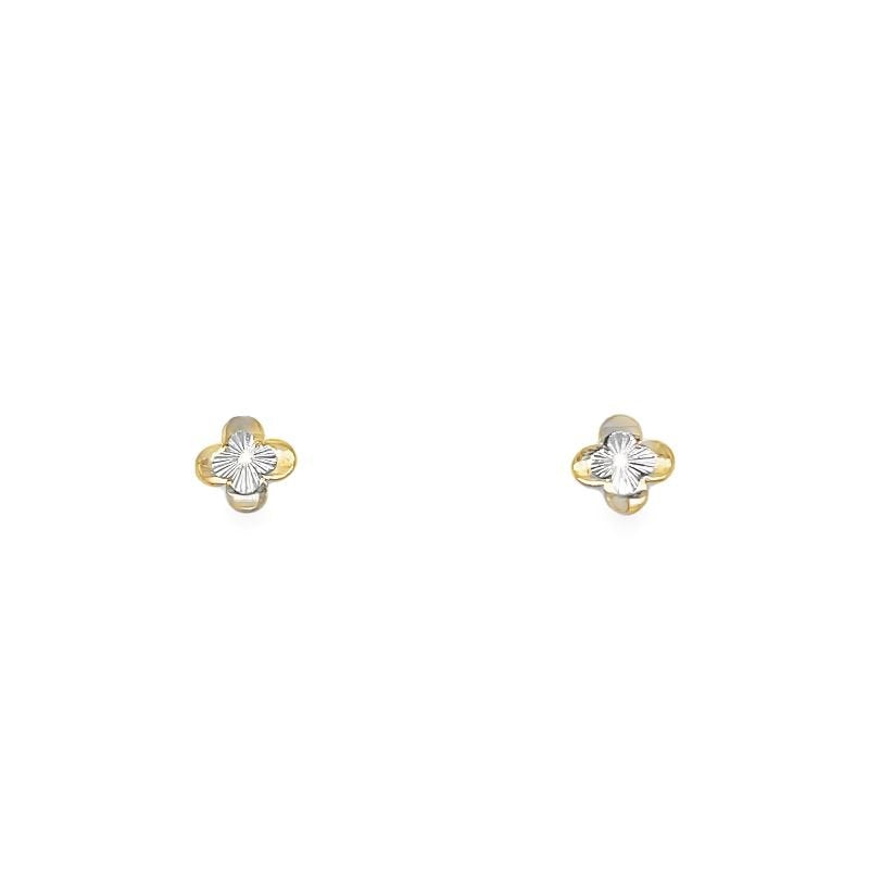 Jai's 14K Two-tone Baby Clover Studs