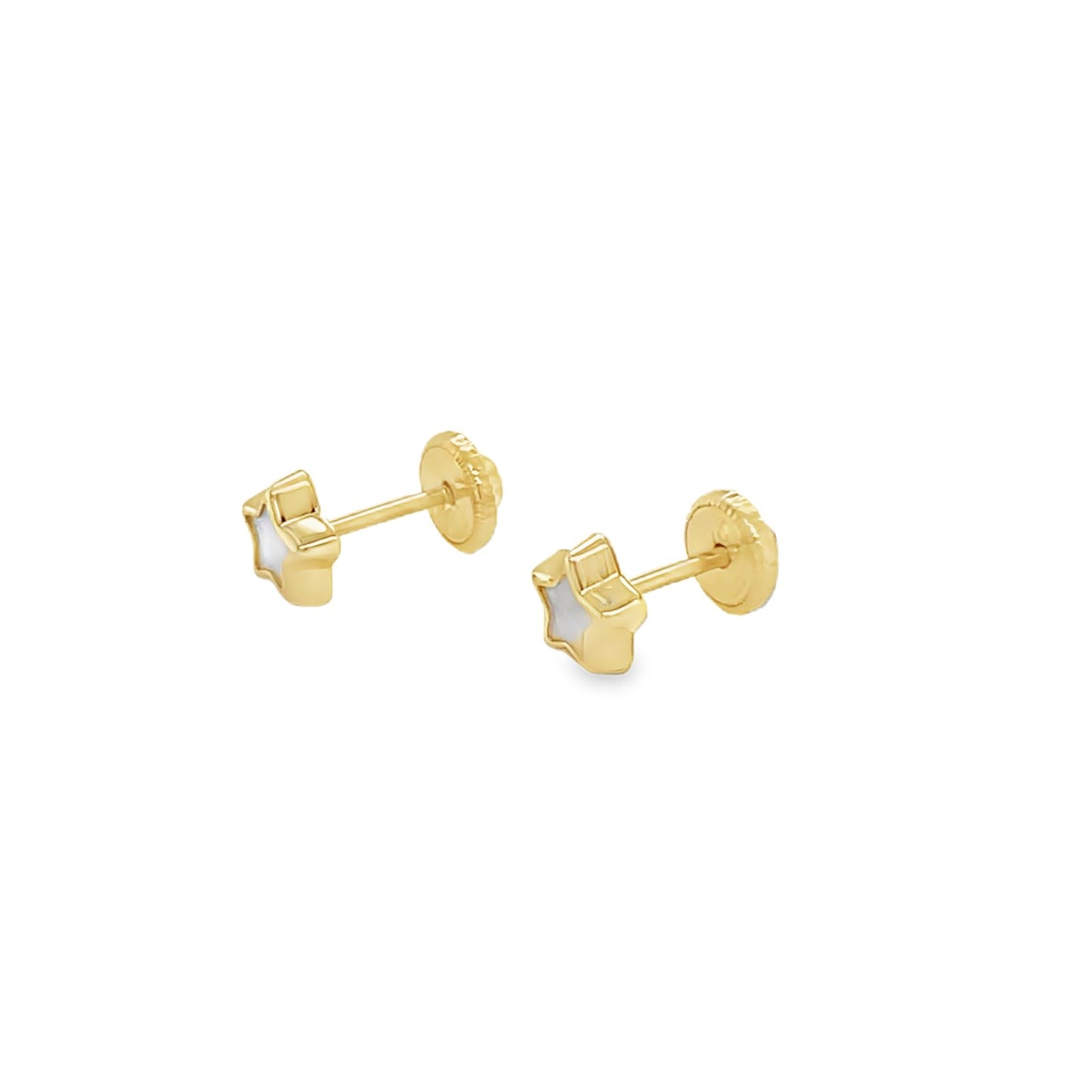 Jai's 14K Yellow Gold Mother-of-Pearl Baby Star Studs