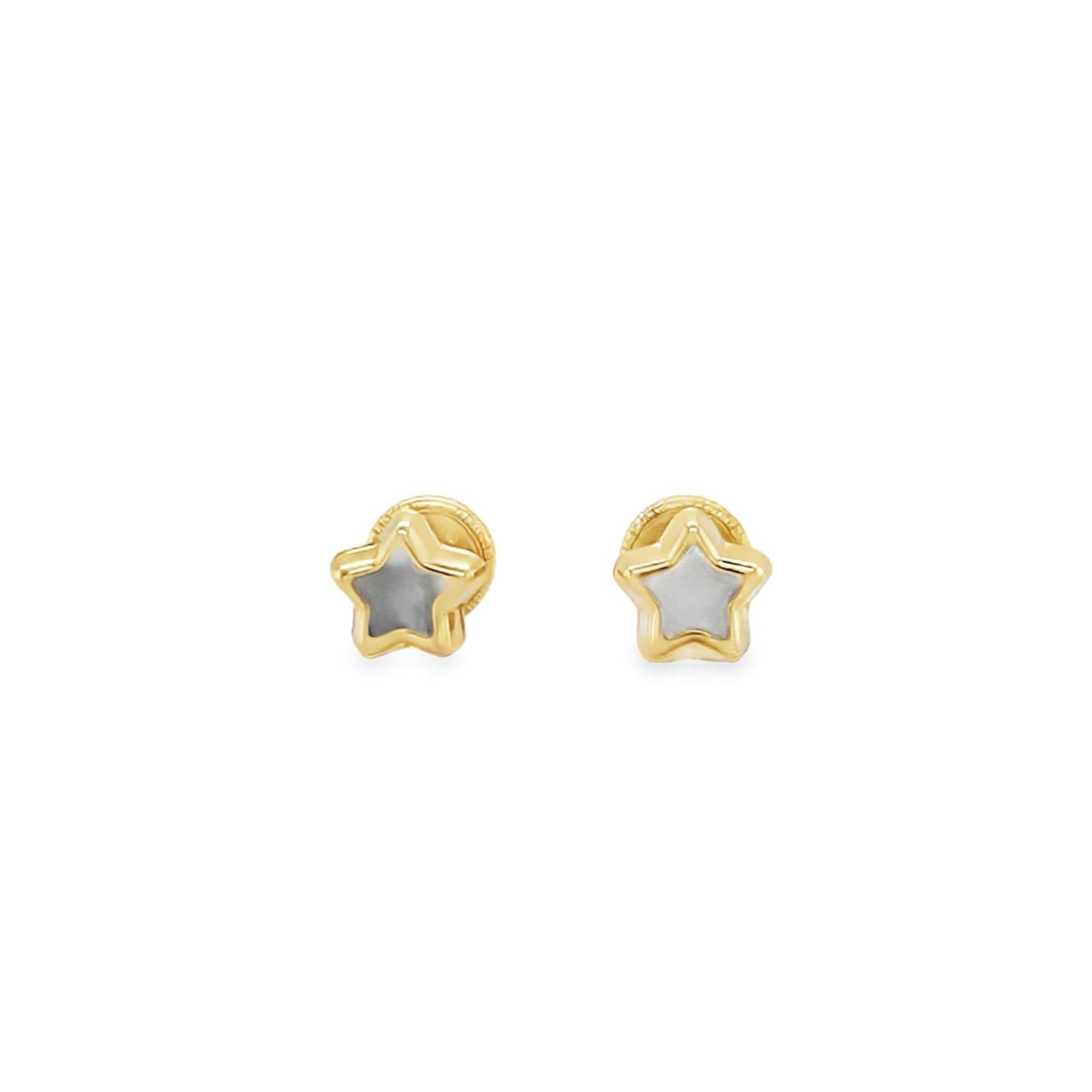 Jai's 14K Yellow Gold Mother-of-Pearl Baby Star Studs