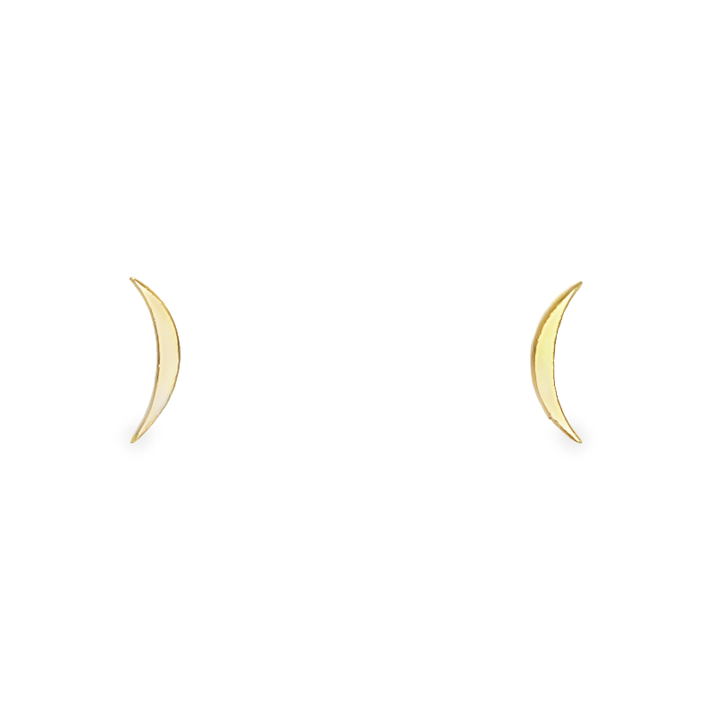 Jai's 14K Yellow Gold Crescent Studs