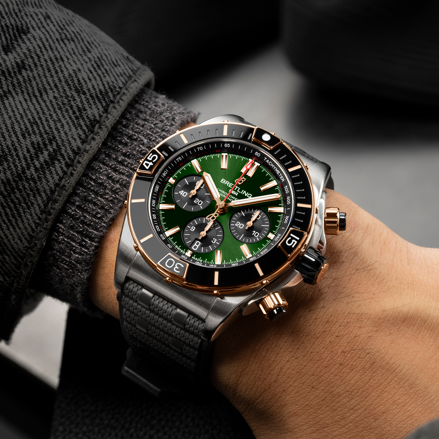 Breitling's Super Chronomat B01 44 with Green Chronograph Dial