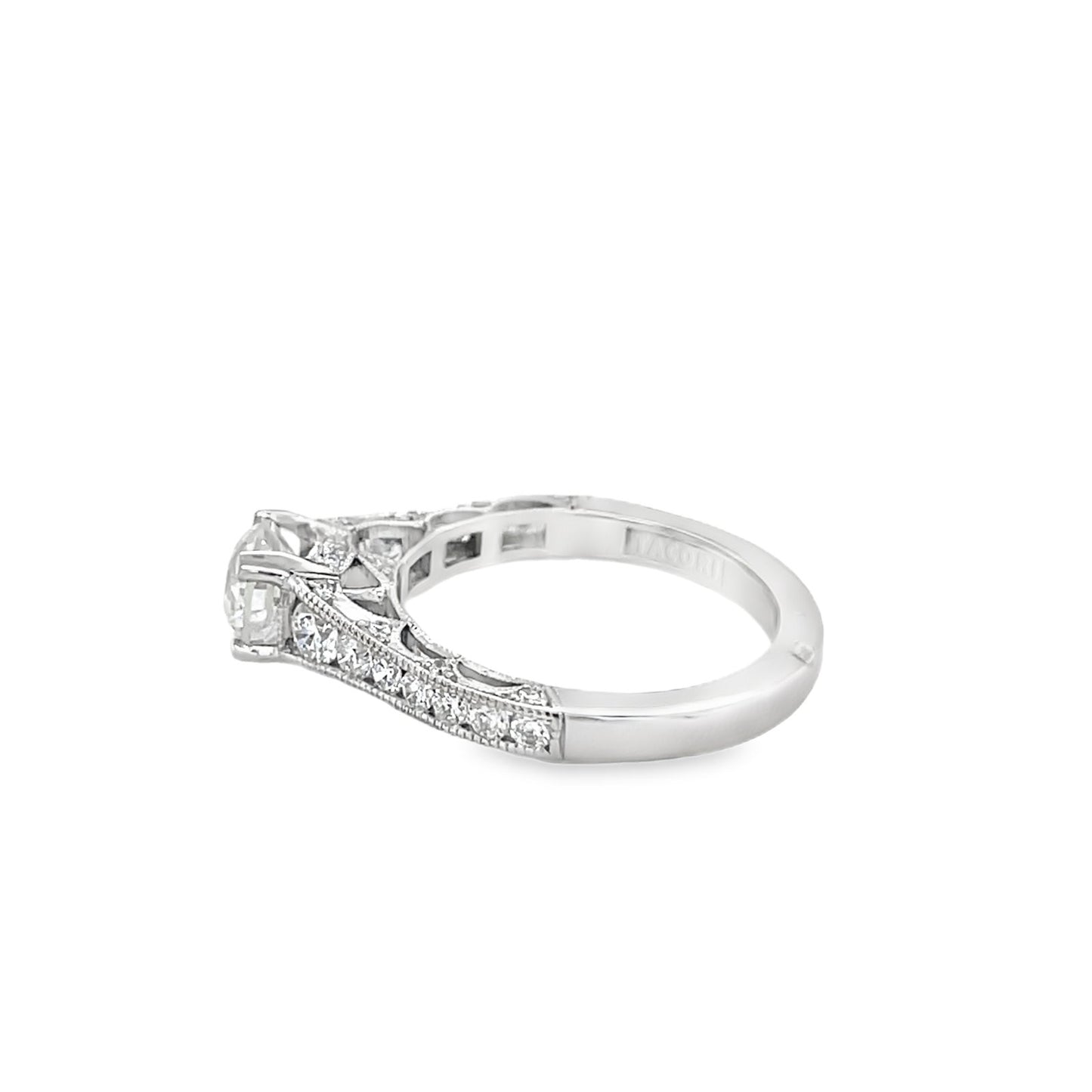 Tacori's 18K White Gold Classic Crescent Diamond Engagement Ring