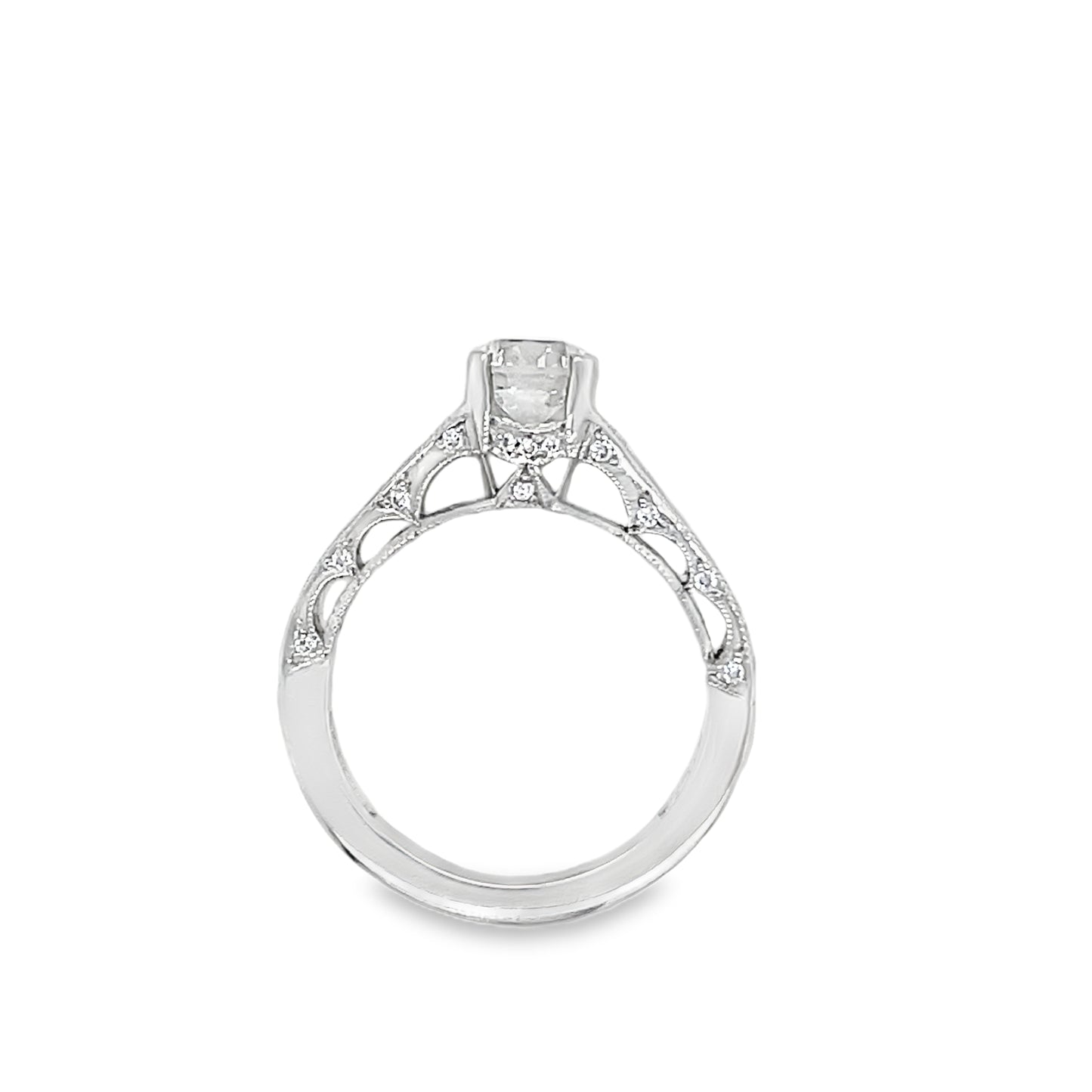 Tacori's 18K White Gold Classic Crescent Diamond Engagement Ring