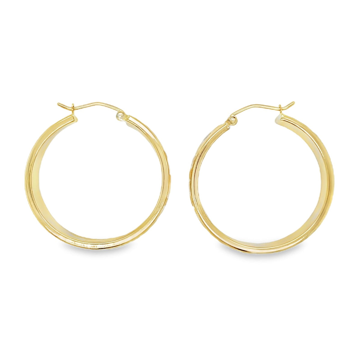 Jai's 14K Yellow Gold Thick Checkered Hoops