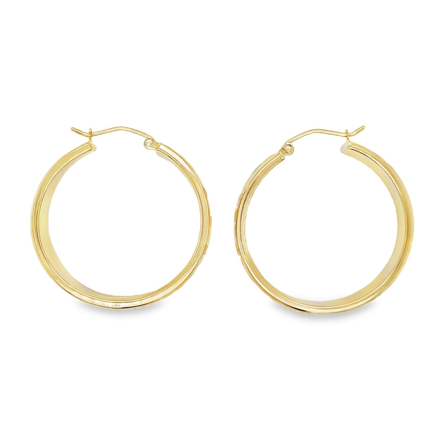 Jai's 14K Yellow Gold Thick Checkered Hoops