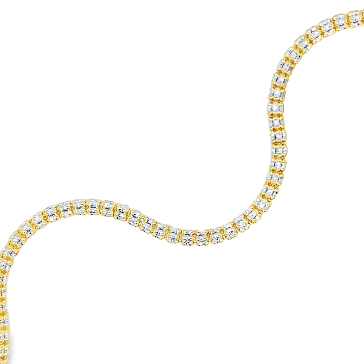 Jai's 14K Two-tone Cube Chain Bracelet