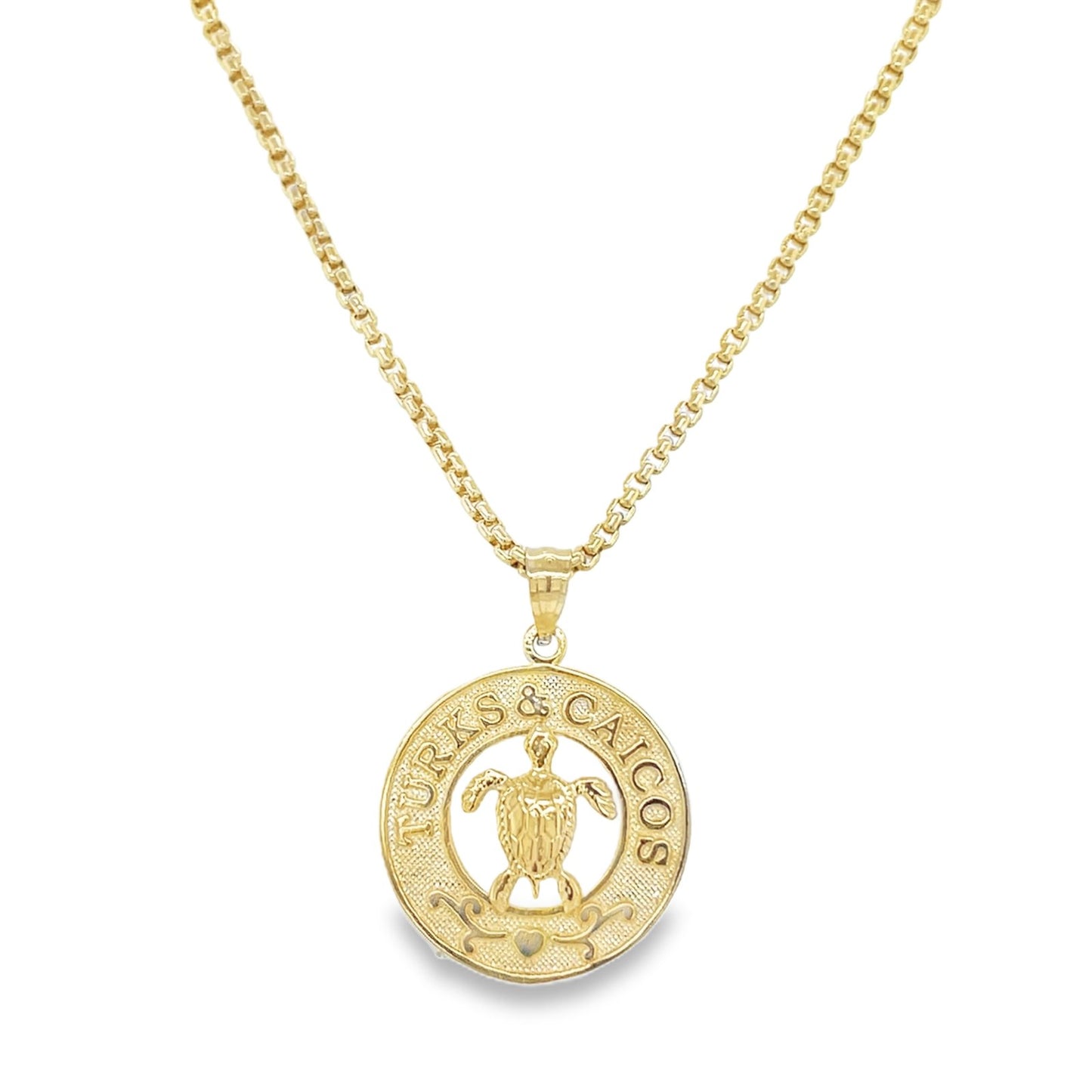 Jai's 14K Yellow Gold TCI Turtle Pendant