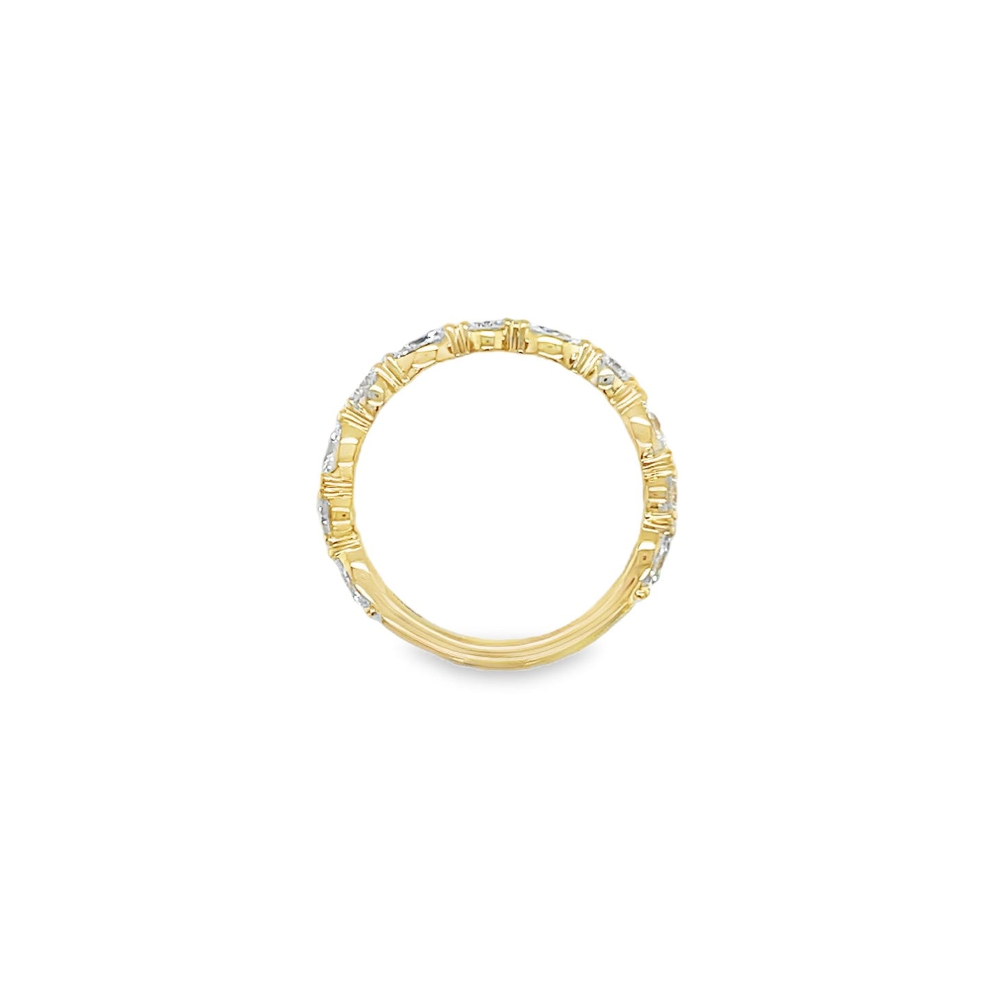 Jai's 14K Yellow Gold Marquise-cut Diamond Wedding Band