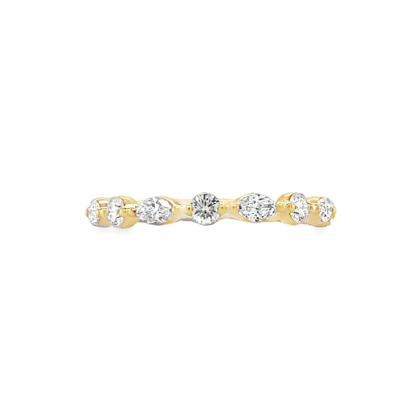 Jai's 14K Yellow Gold Marquise-cut Diamond Wedding Band