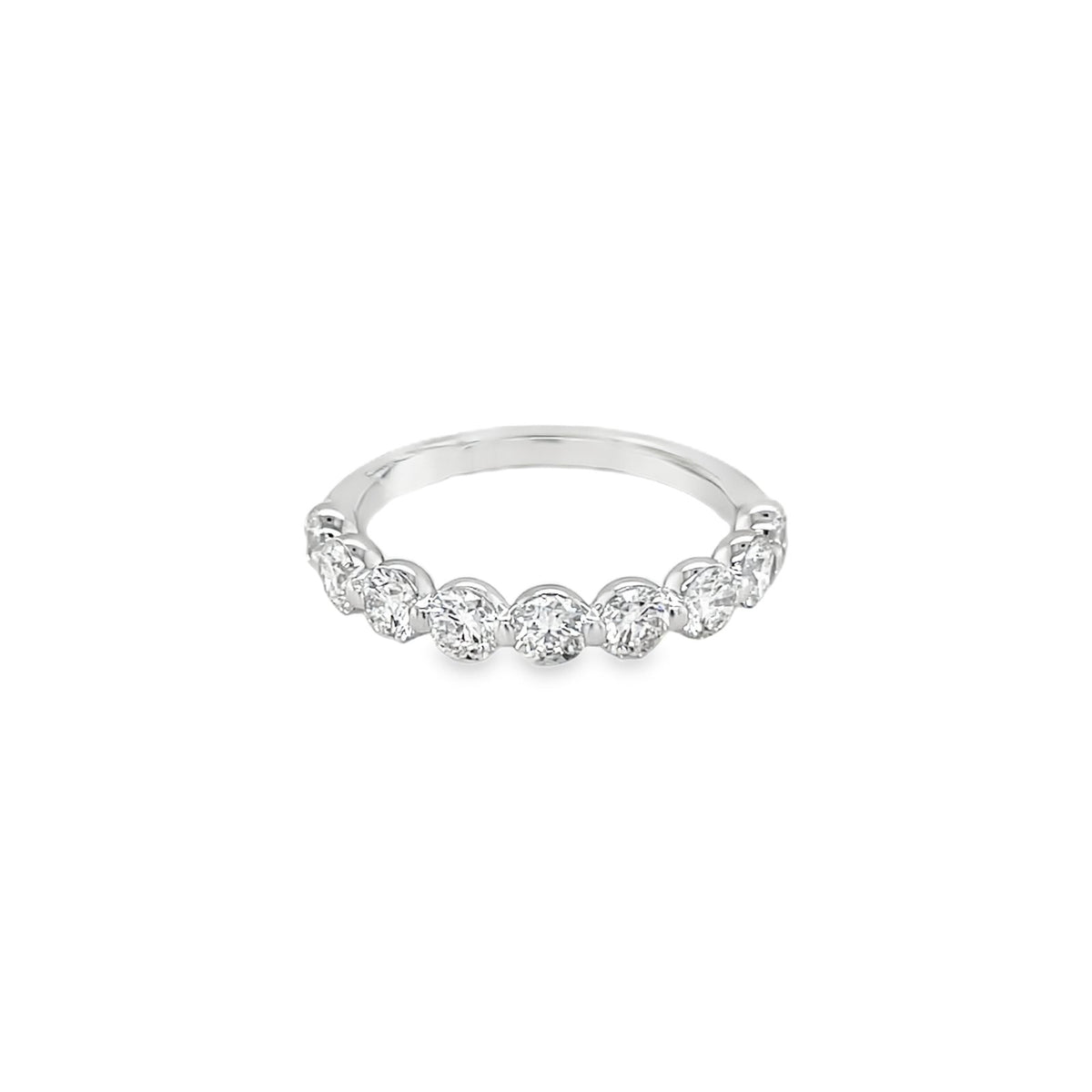 Jai's 14K White Gold Semi-pave Diamond Wedding Band