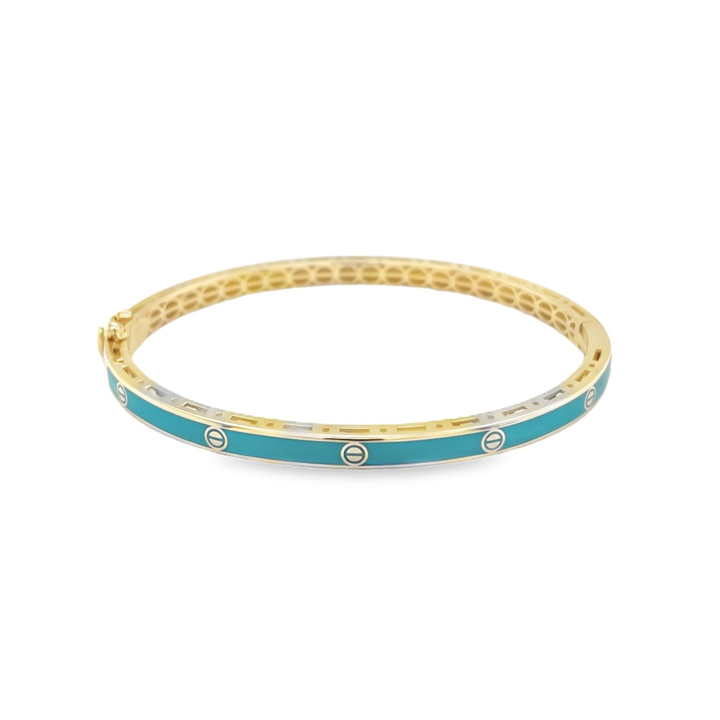 Jai's 14K Yellow Gold Turquoise Bangle
