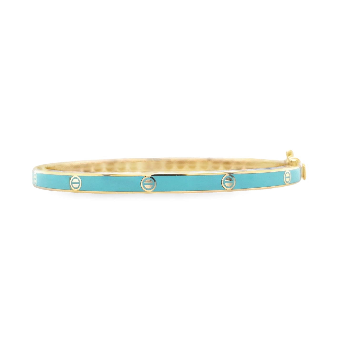 Jai's 14K Yellow Gold Turquoise Bangle