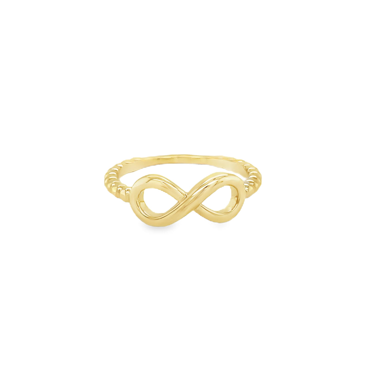 Jai's 14K Yellow Gold Beaded Infinity Ring