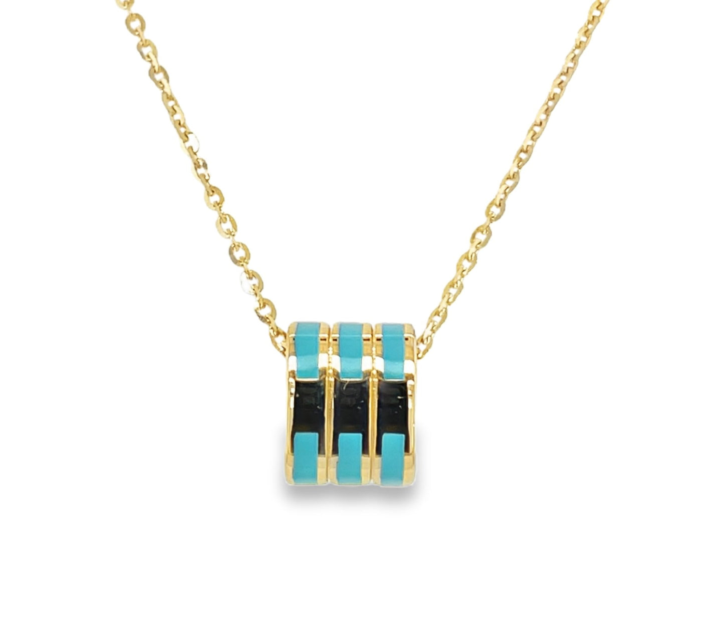 Jai's 14K Yellow Gold Turquoise Charm Necklace