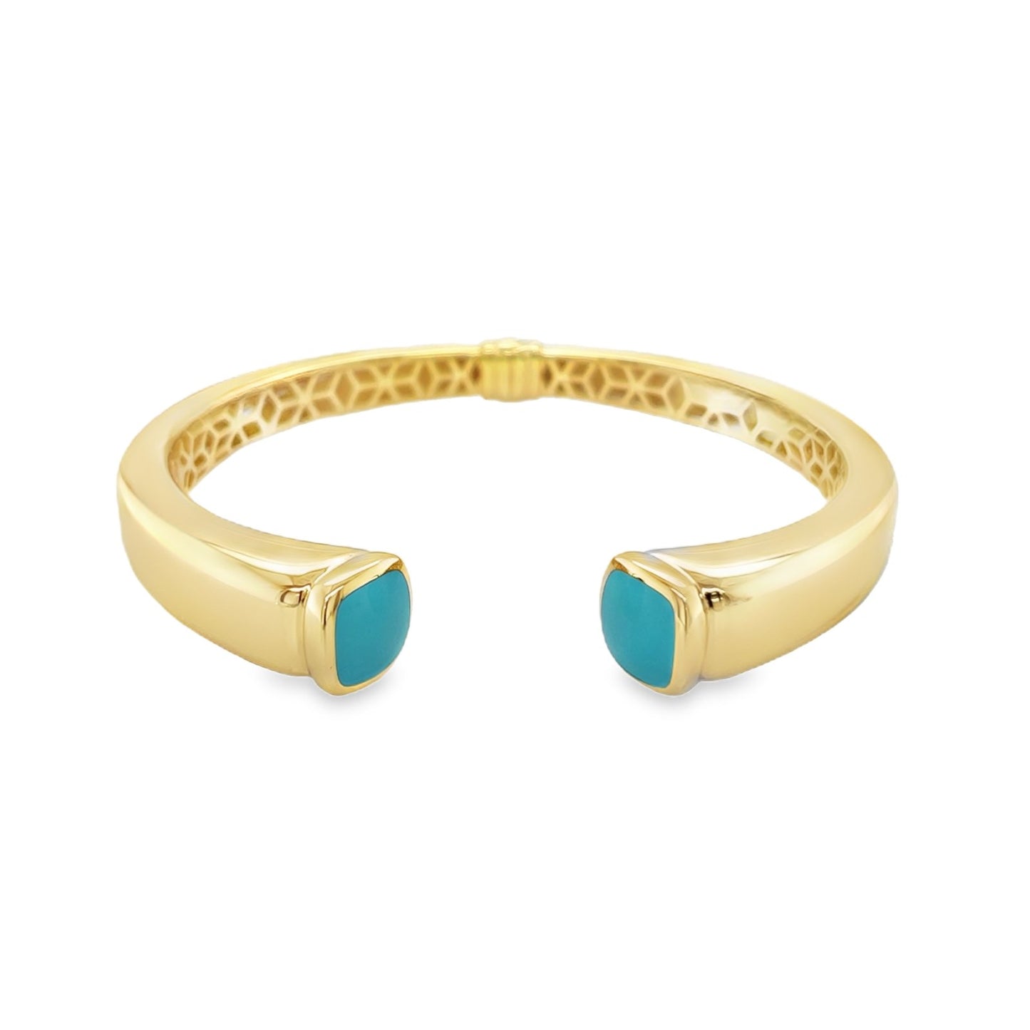 Jai's 14K Yellow Gold Turquoise Bangle