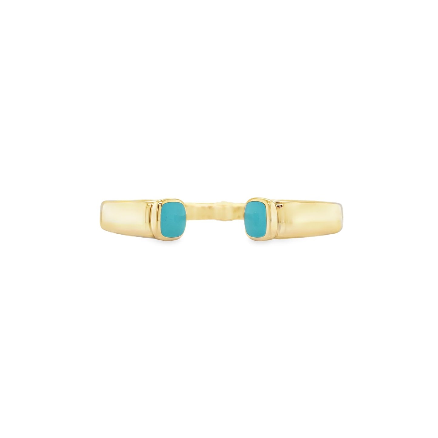 Jai's 14K Yellow Gold Open-band Turquoise Ring
