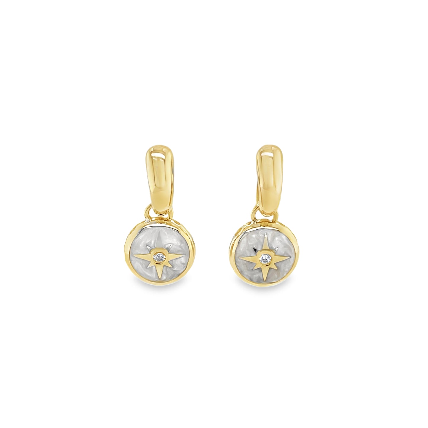 Jai's 14K Yellow Gold Mother-of-Pearl Northstar Drop Earrings